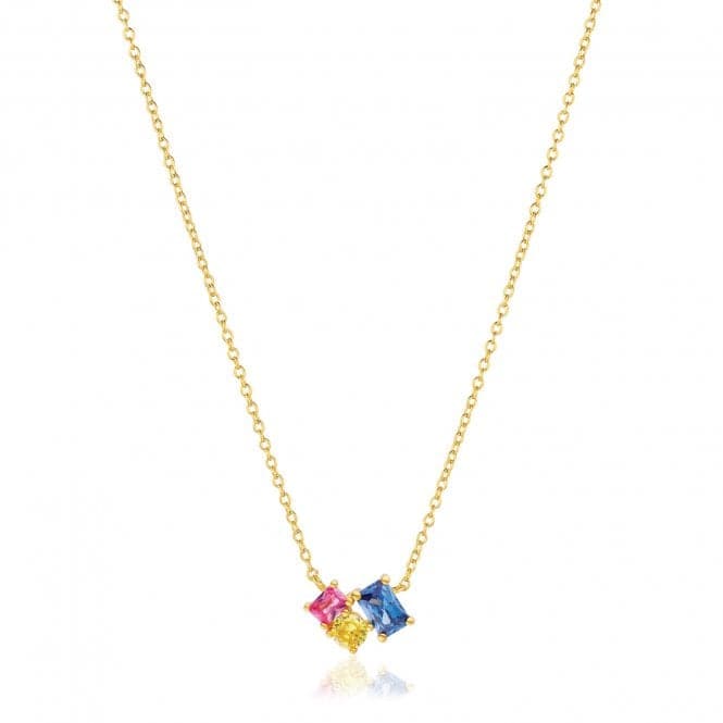 Multicoloured Zirconia Ivrea Tre Necklace SJ - N12306 - XCZ - YGSif JakobsSJ - N12306 - XCZ - YG