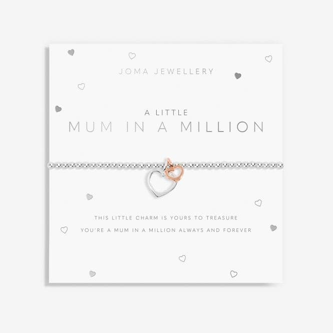 Mum In A Million Silver And Rose Gold 17.5cm Stretch Bracelet 6061Joma Jewellery6061