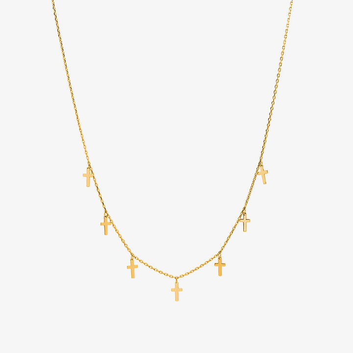 Cross charm necklace-0