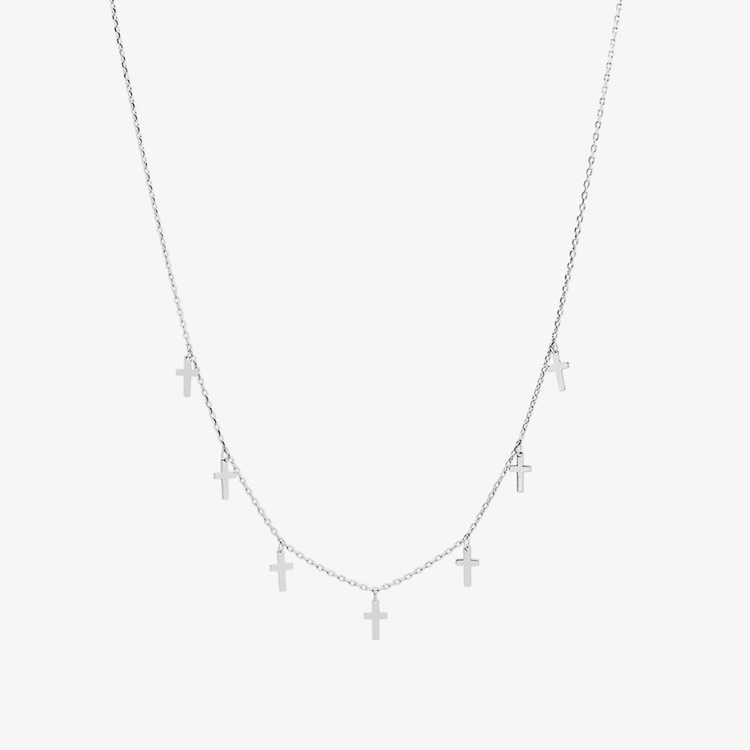 Cross charm necklace-5