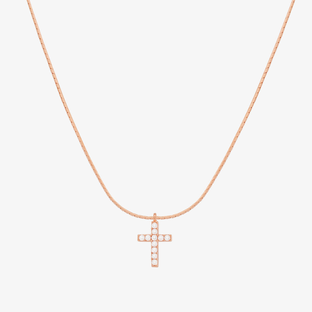 Cross pendant silk necklace-6