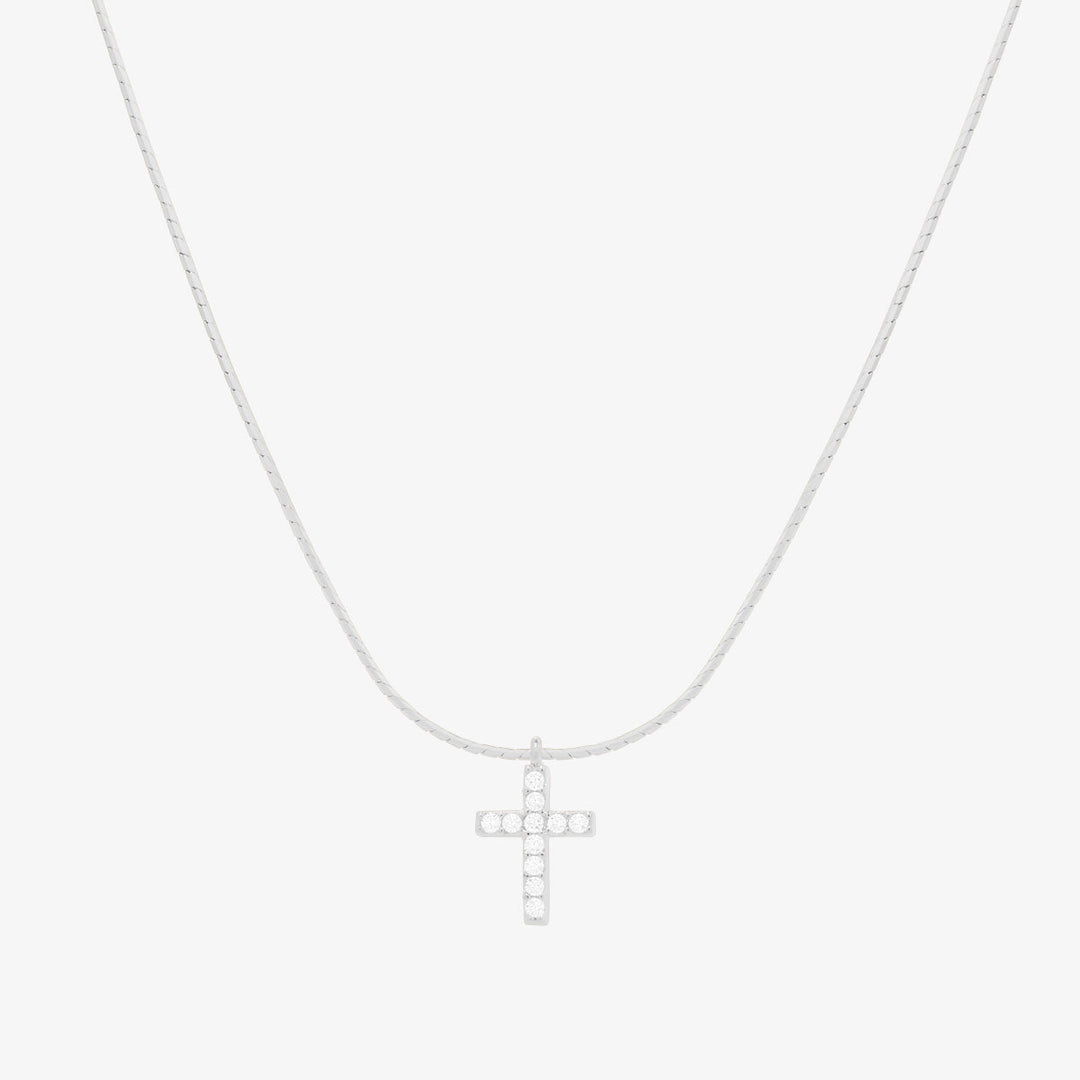 Cross pendant silk necklace-5
