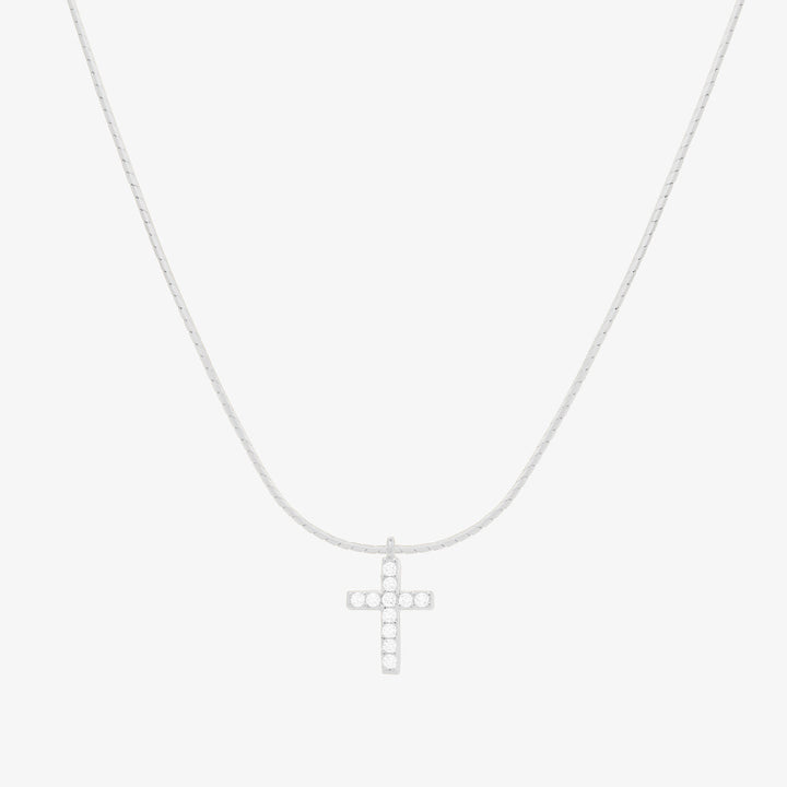 Cross pendant silk necklace-5