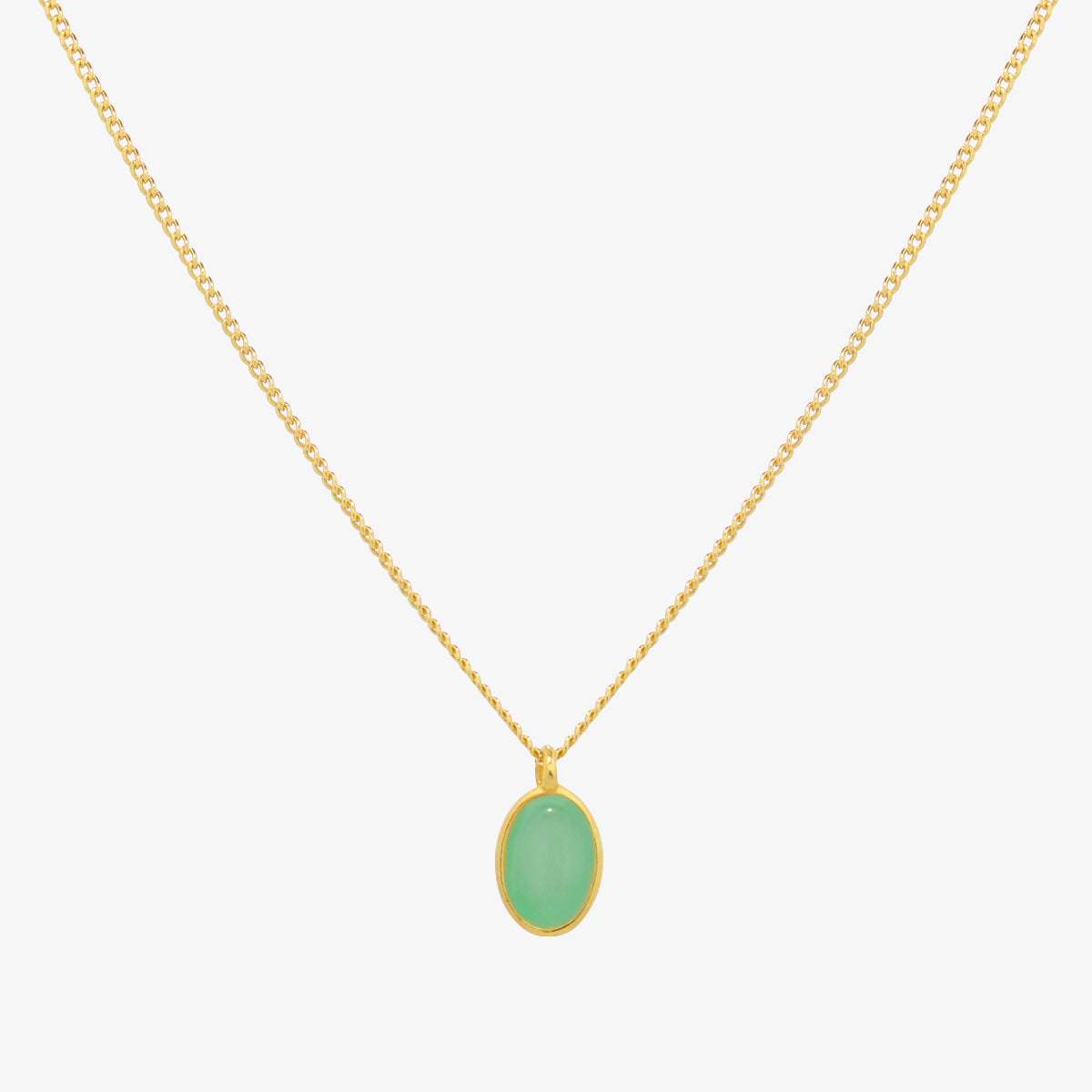 Gemstone oval pendant necklace-0