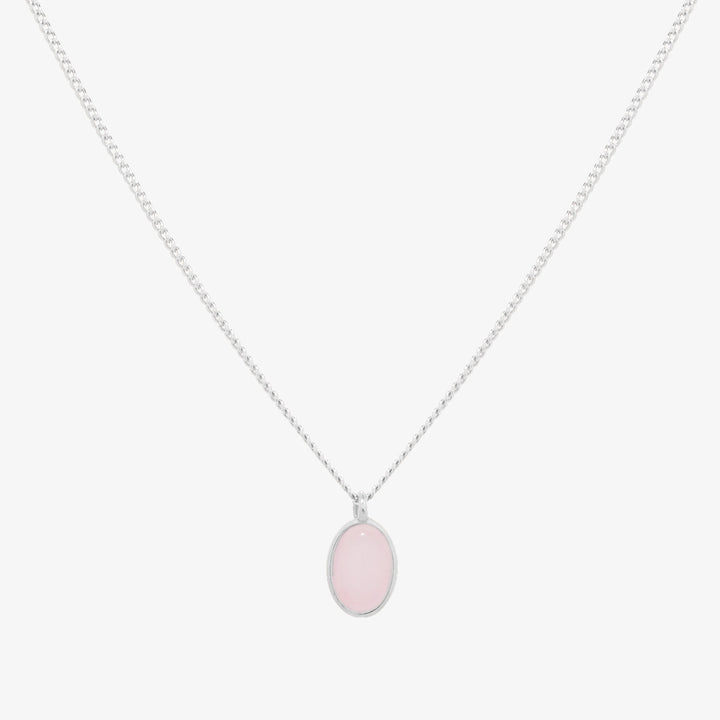 Gemstone oval pendant necklace-2