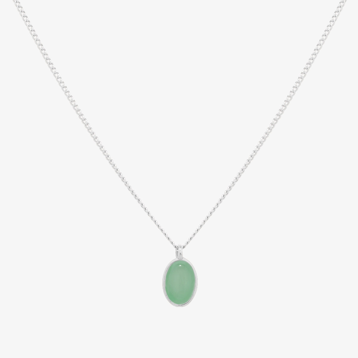 Gemstone oval pendant necklace-0