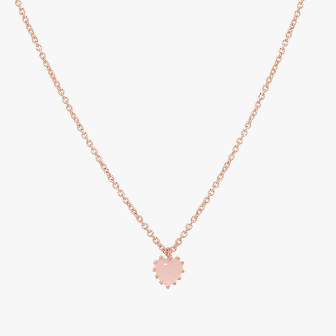 Heart rose quartz necklace-2