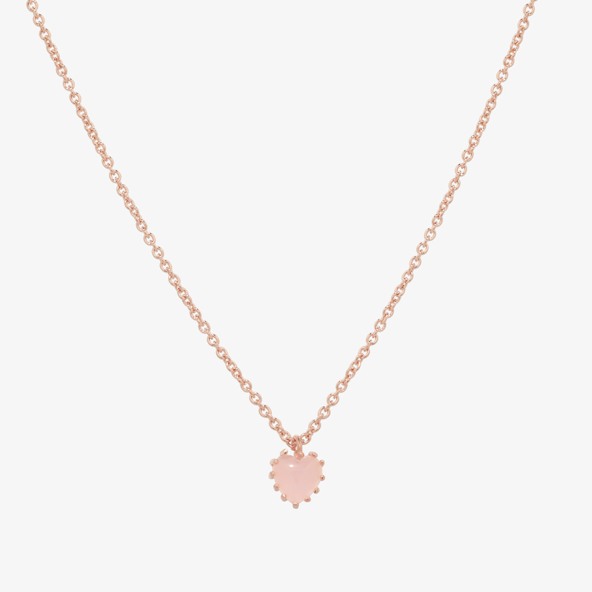 Heart rose quartz necklace-2