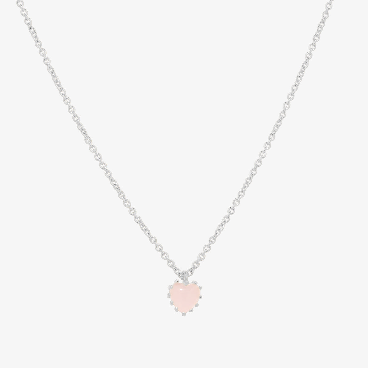 Heart rose quartz necklace-1