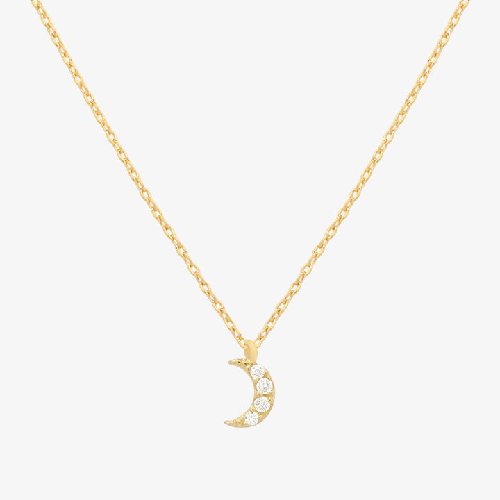 Cubic crescent moon pendant necklace-0