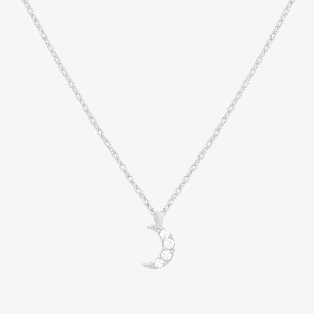 Cubic crescent moon pendant necklace-2