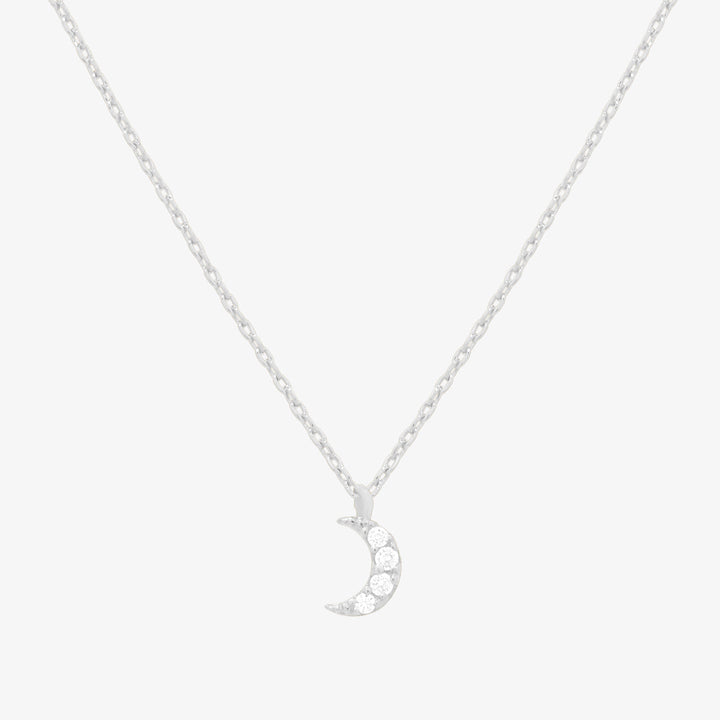 Cubic crescent moon pendant necklace-2
