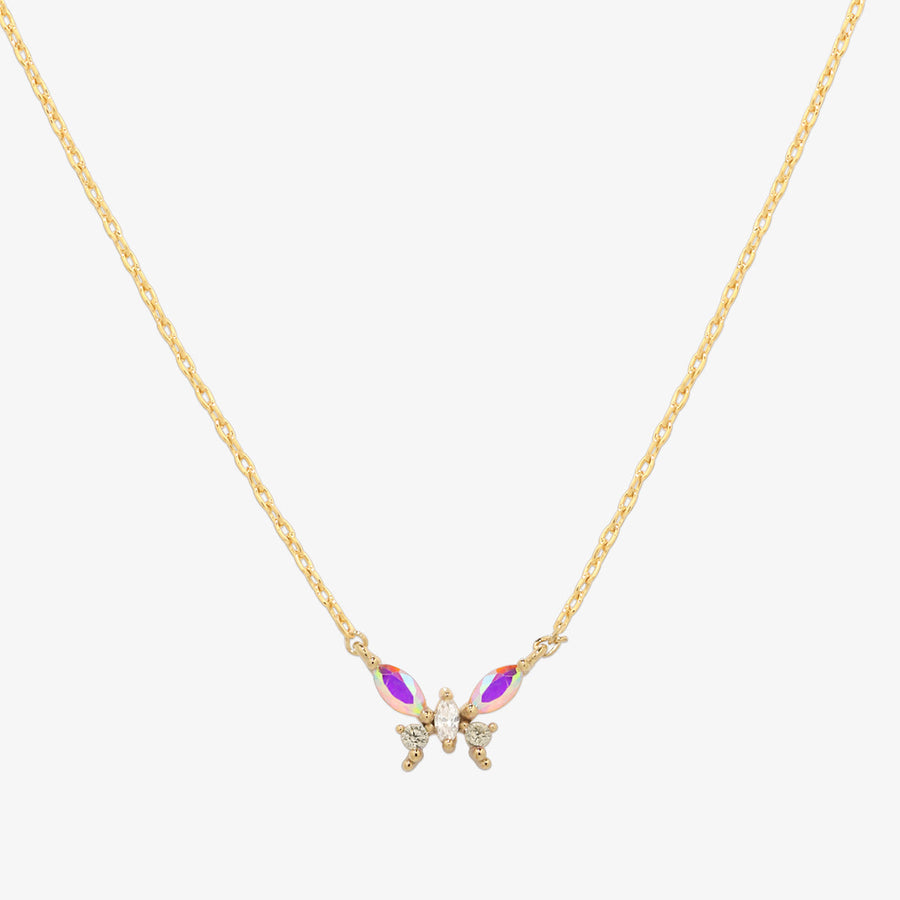 Smoked topaz butterfly necklace