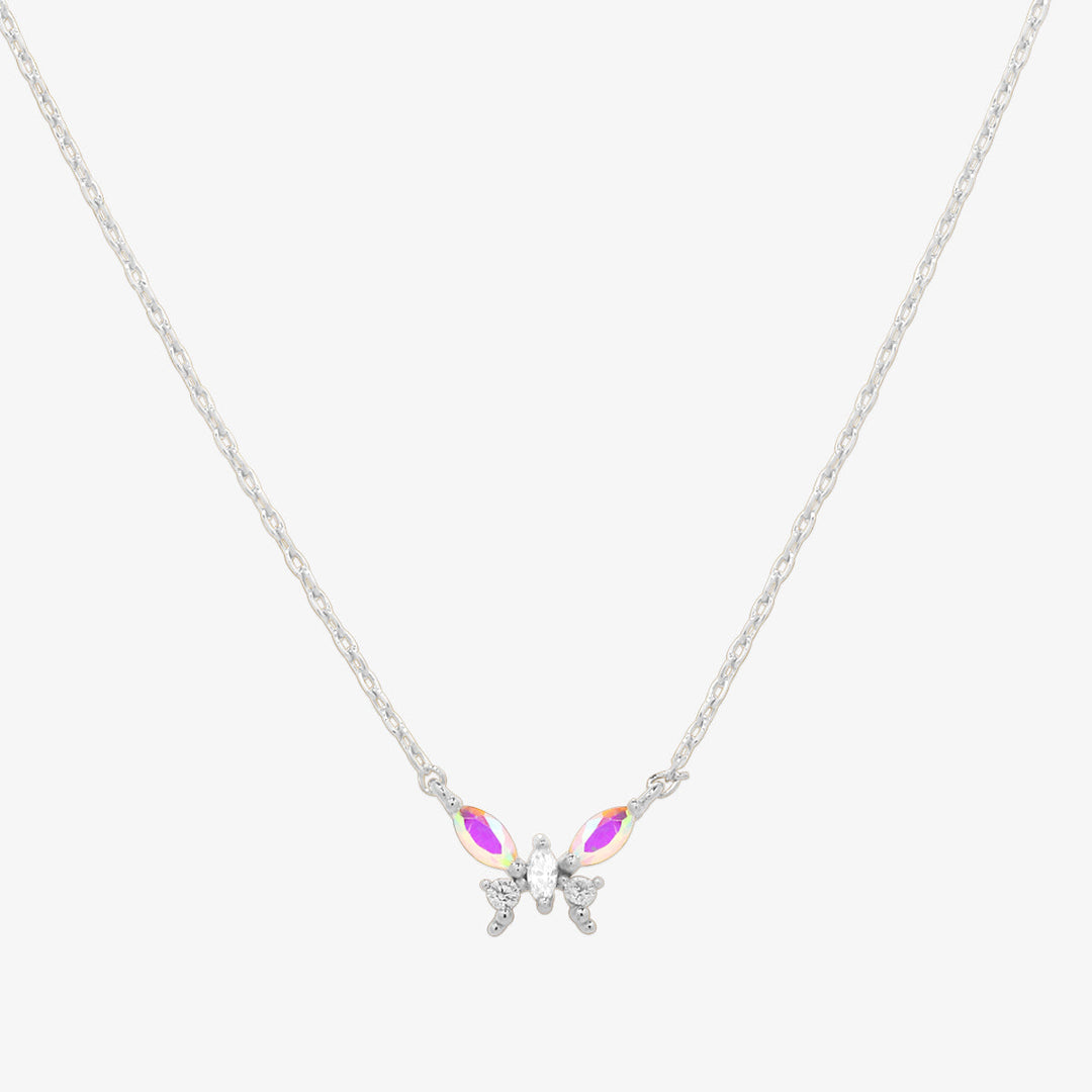 Smoked topaz butterfly necklace-4