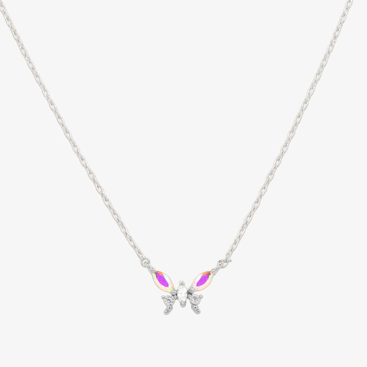 Smoked topaz butterfly necklace-4