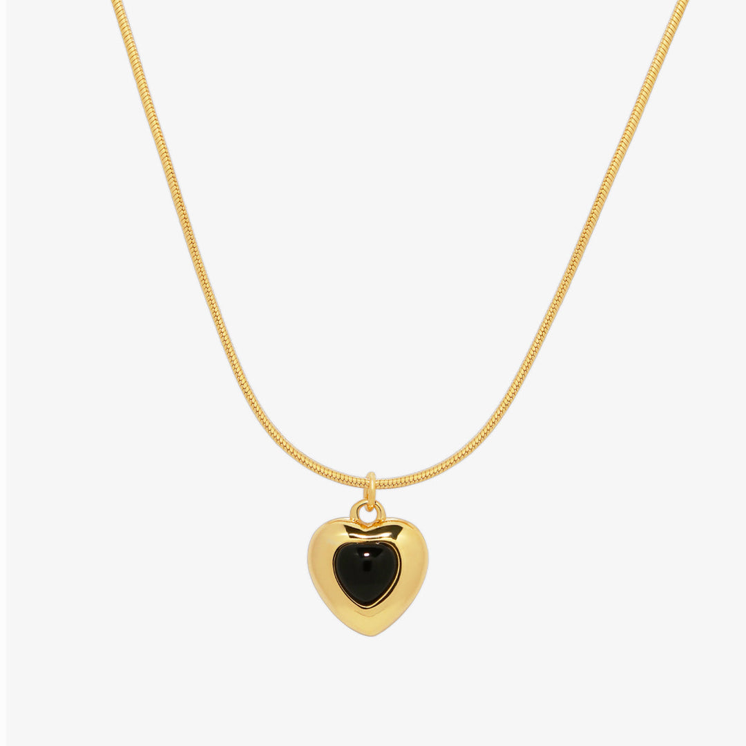 Snake bold heart necklace-1