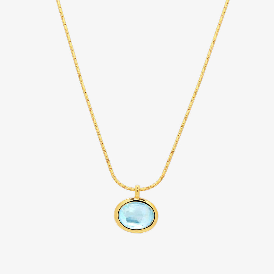 Oval shaped gemstone necklace-2