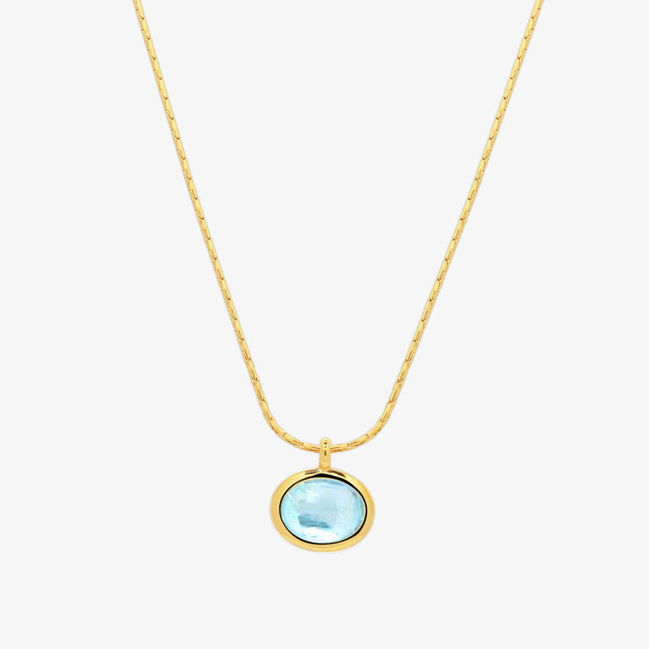 Oval shaped gemstone necklace-2