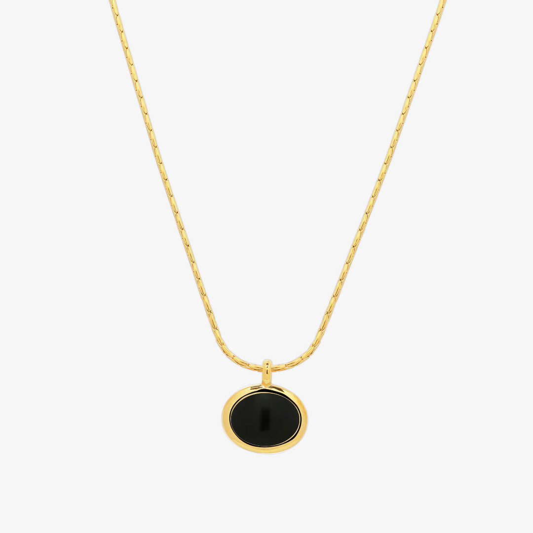 Oval shaped gemstone necklace-3