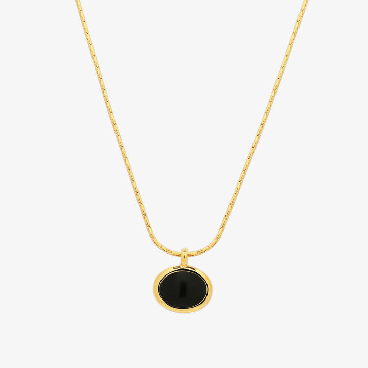 Oval shaped gemstone necklace-3