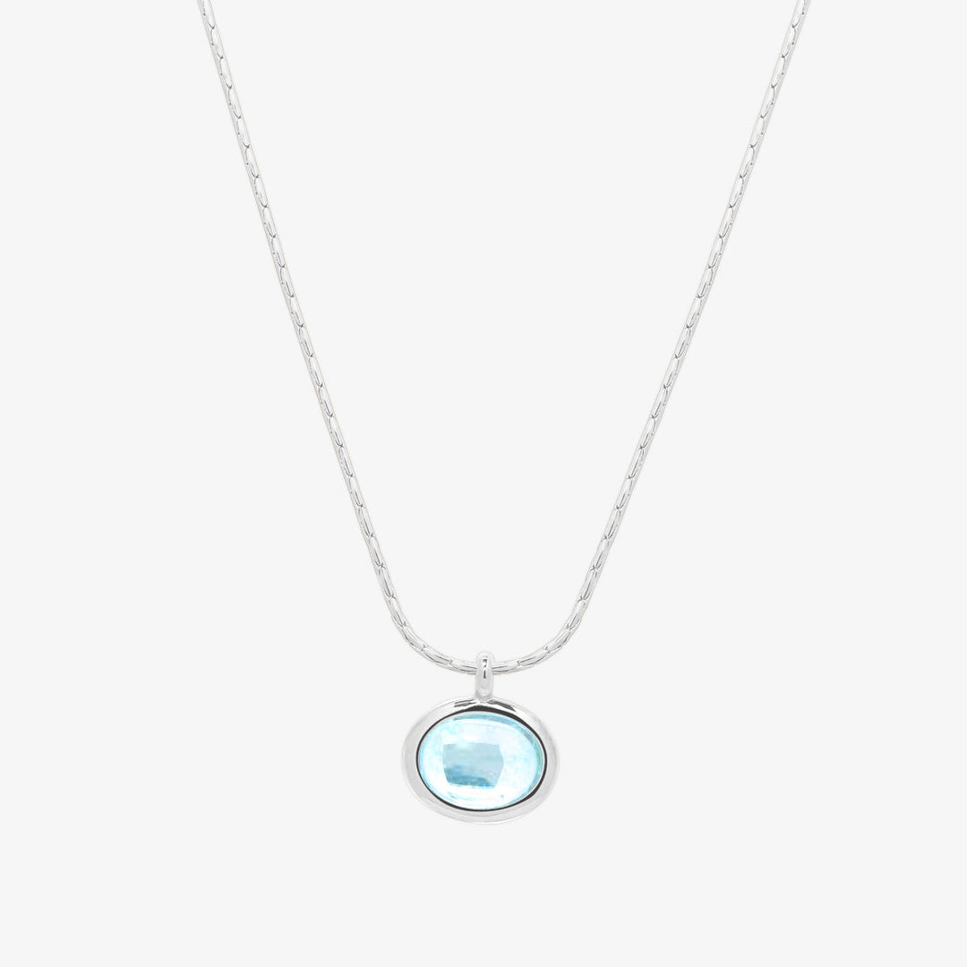 Oval shaped gemstone necklace-0