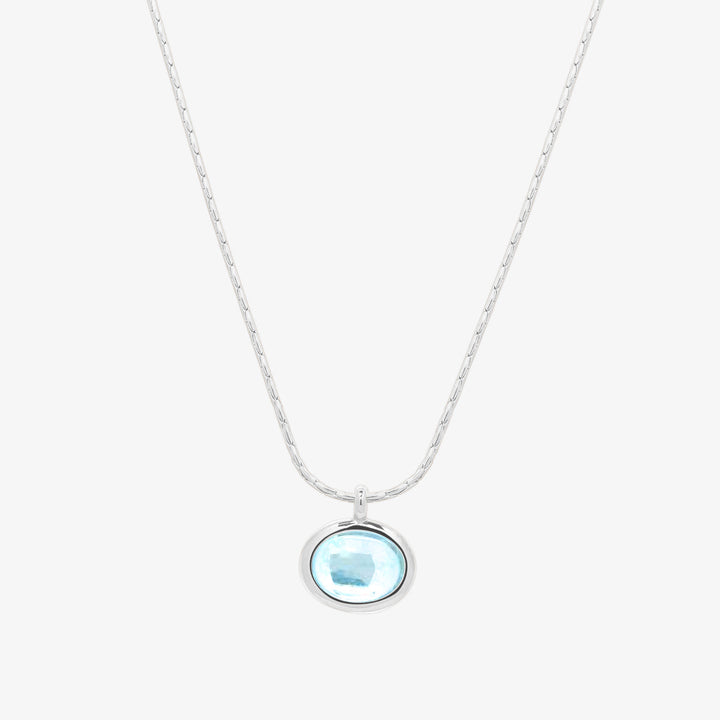 Oval shaped gemstone necklace-0