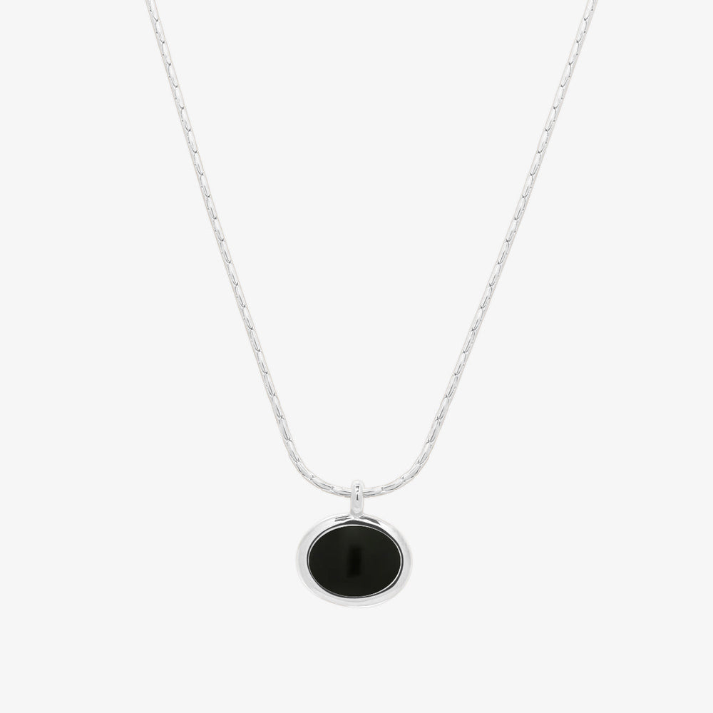 Oval shaped gemstone necklace