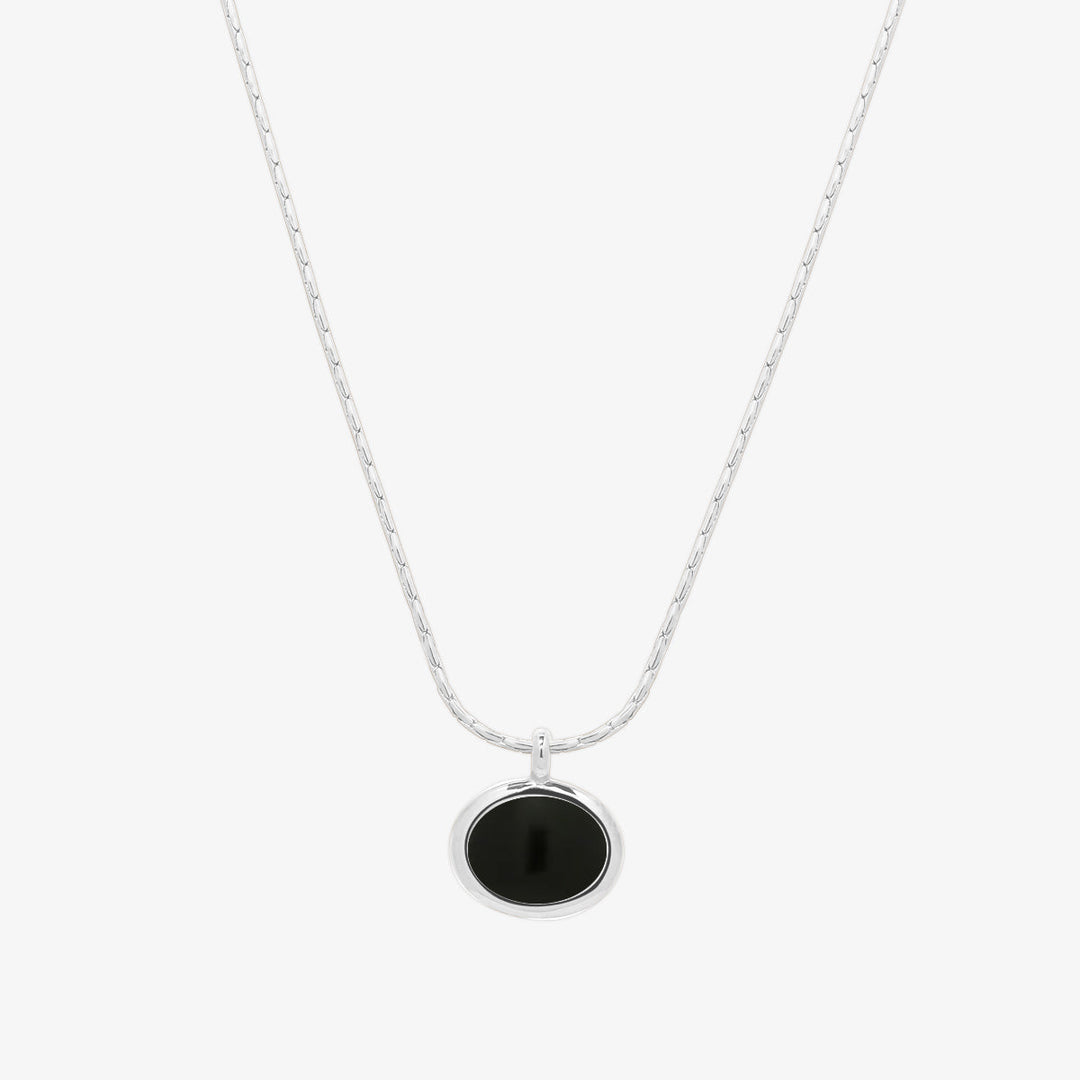 Oval shaped gemstone necklace-1