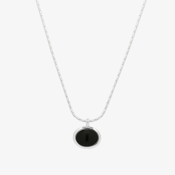Oval shaped gemstone necklace-1