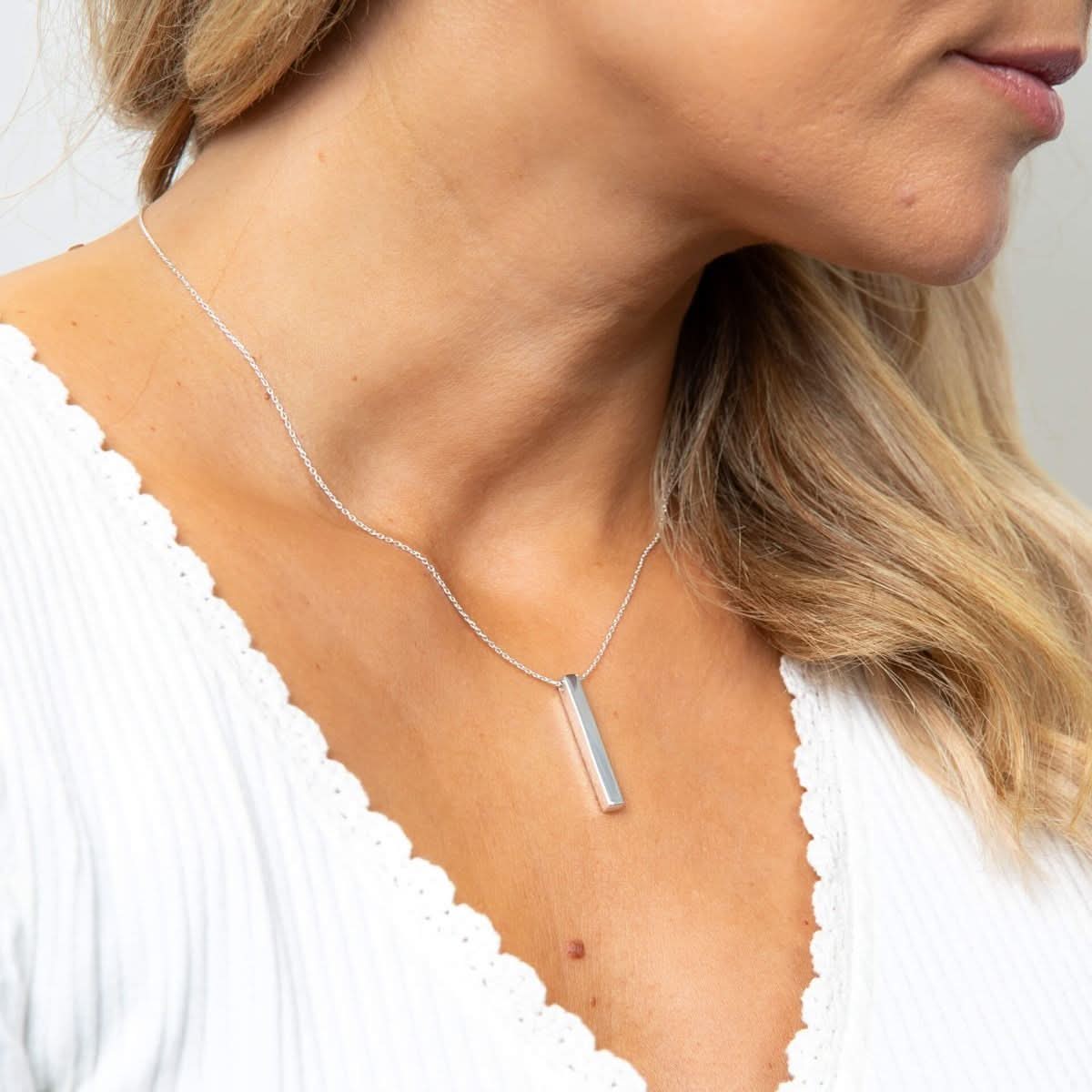 Sterling Silver Personalised Bar Necklace N4381BeginningsN4381