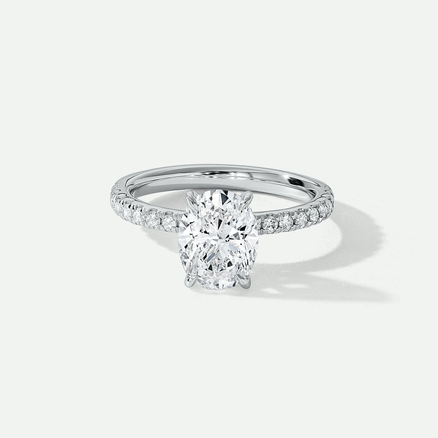 Naomi | Platinum 2.30ct tw Oval Lab Grown Diamond Ring Hidden HaloCreated BrillianceBA0073963 - N