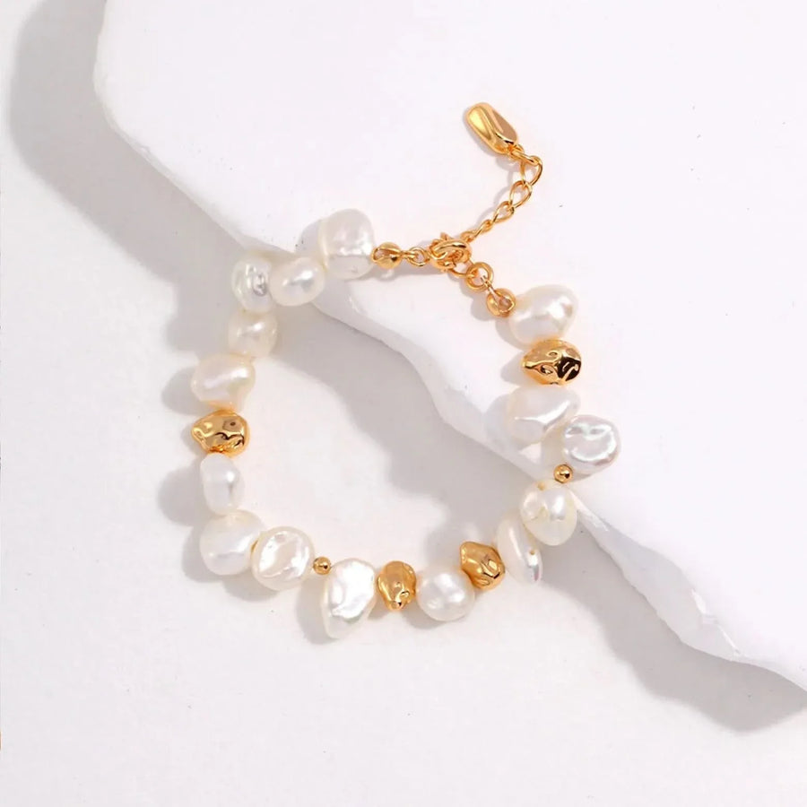 Gold Natural Pearl Bracelet