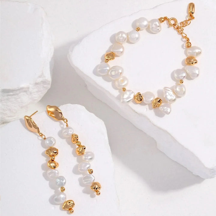 Gold Natural Pearl Bracelet