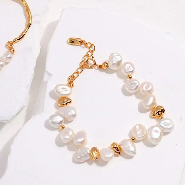Gold Natural Pearl Bracelet