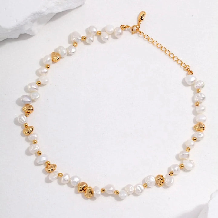 Natural Gold and Pearl Necklace