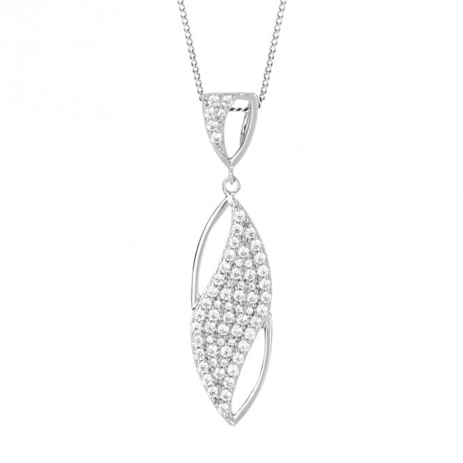 Navette Pave Zirconia Wave Pendant P5193CFiorelli SilverP5193C