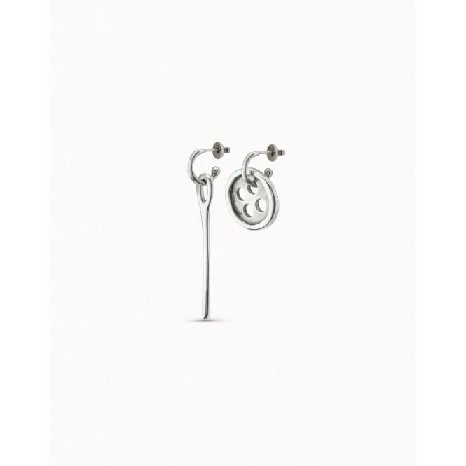 Needle And Button Silver Metal EarringsUNOde50PEN0017MET X