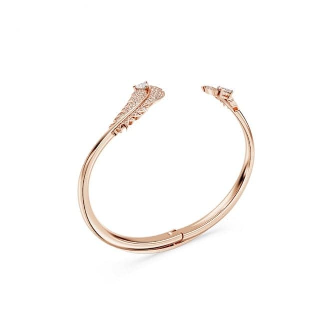 Nice White Rose Gold - tone Plated Feather BangleSwarovski5663477 L