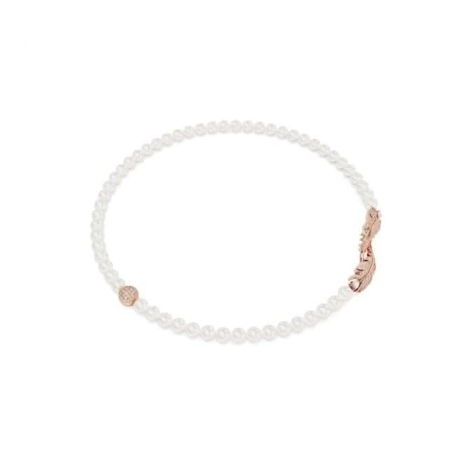 Nice White Rose Gold - tone Plated Feather Necklace 5669221Swarovski5669221
