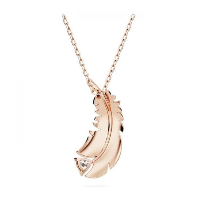 Nice White Rose Gold - tone Plated Feather Pendant 5663483Swarovski5663483