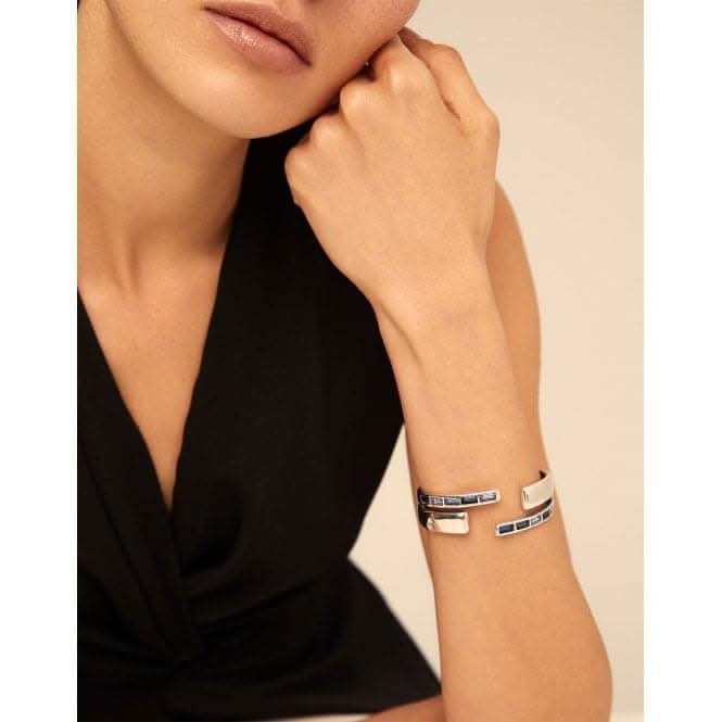 Nightbird Wrap " Blue Faceted Crystal BraceletUNOde50PUL1890AZUMTL0L