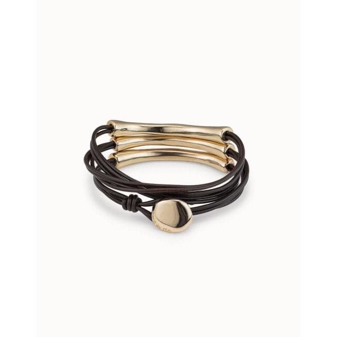 Not To Be Golden Leather BraceletUNOde50PUL0856MARORO0L