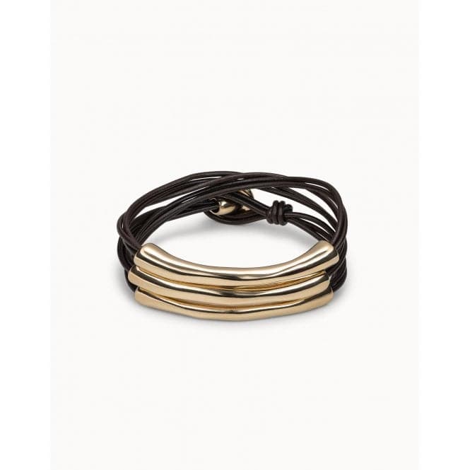 Not To Be Golden Leather BraceletUNOde50PUL0856MARORO0L