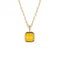 November Birthstone Light Yellow Quartz Gold Plated Silver Necklace N4516D for DiamondN4516