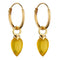 November Yellow Gold Plated Birthstone Chalcedony Stone Hoop Charm Earring Y2671BeginningsY2671