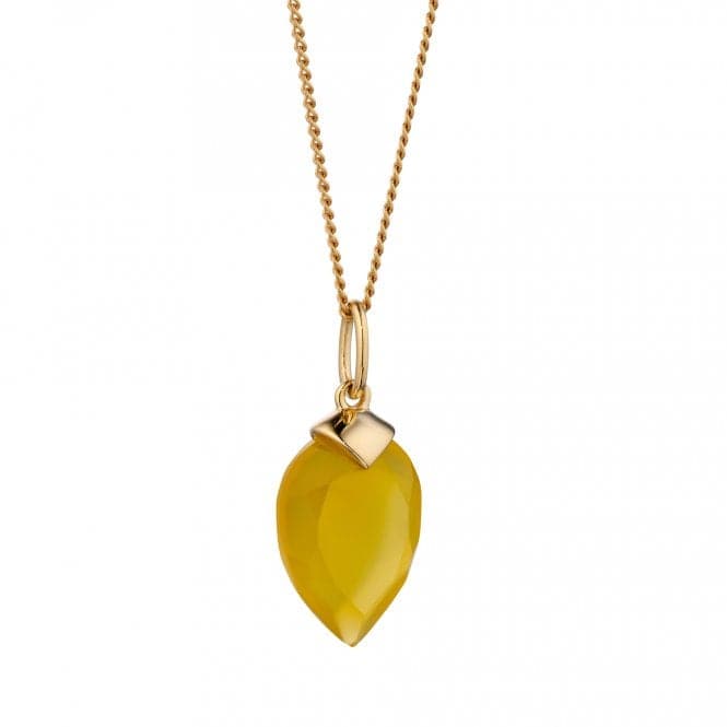 November Yellow Gold Plated Birthstone Chalcedony Stone Pendant P4985BeginningsP4985