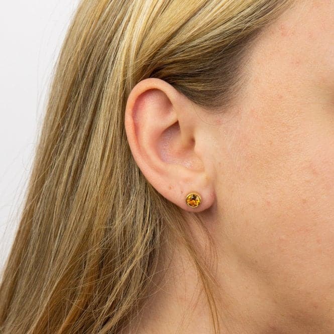 November Yellow Gold Plated Birthstone Earrings with Swarovski Crystal E1547BeginningsE1547