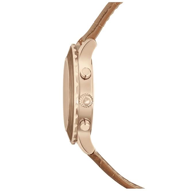 Octea Lux Chrono Leather Strap Brown Gold - tone Finish Watch 5632260Swarovski5632260