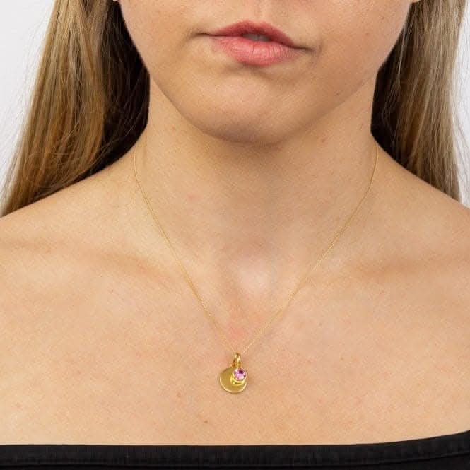 October Yellow Gold Plated Birthstone Engravable Disc Swarovski Necklace P5017BeginningsP5017