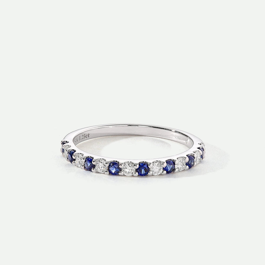 Odette | 9ct White Gold | 0.25ct (tw) Lab Grown Diamond and Created Sapphire Eternity RingCreated BrillianceBA0071858 - N